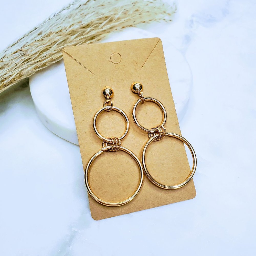 5 for $25 Gold Color Geometric Statement Earrings - Picture 6 of 8